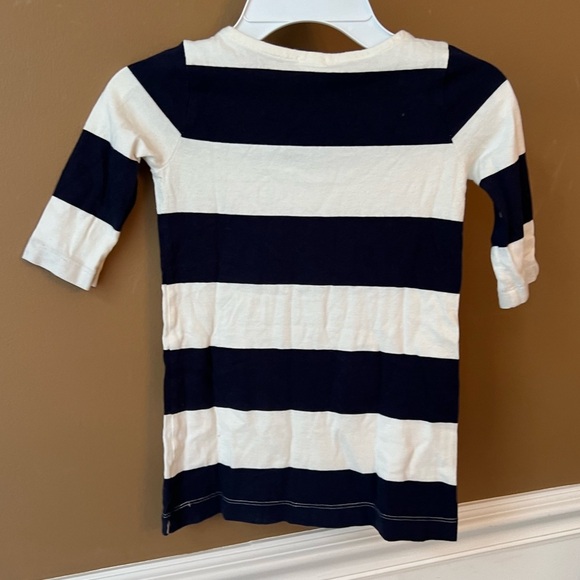 J. Crew Crewcuts Navy & White Kids Striped Embellished Dress Size 4 Nautical - Picture 4 of 4